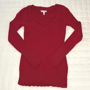 Aeropostale Y2K V-Neck Pullover Sweater Women’s M Red | Retro Preppy Indie